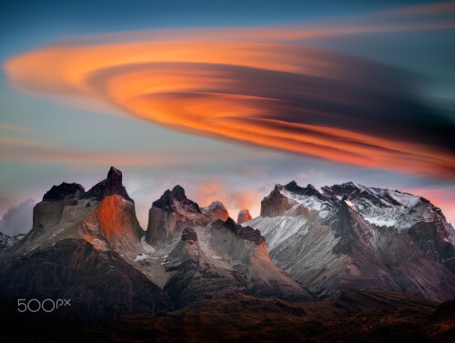 Gökyüzü, Dağlar, Bulutlar, Şili, Patagonya